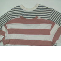 Set of 2 Round neck T-shirt with side stripes