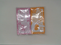 Set of 2 Orange and pink cat stickers 