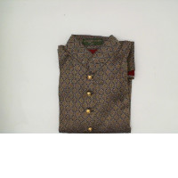 Green Thai silk clothing with gold patterns 