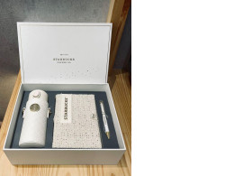 Starbucks gift set, notepad+pen+thermos