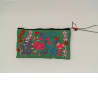 Light green floral pattern wallet