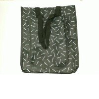 Set of 2 Green cloth bag with small and large white letter patterns