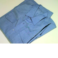 NEIL BARRETT Blue Long Sleeve Button Down Shirt