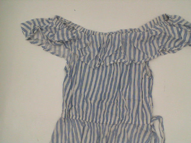 Blue dress with white stripes Blue dress with white stripes