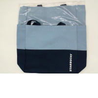 Set of 2 Light blue cloth bag with blue pattern