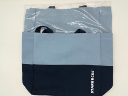 Set of 2 Light blue cloth bag with blue pattern
