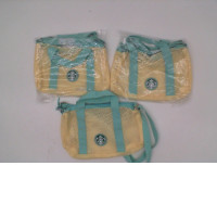 Set of 3 Small light yellow mesh bag