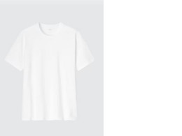 UNIQLO AIRISM COTTON CREW NECK T-SHIRT Color WHITE UNIQLO AIRISM COTTON CREW NECK T-SHIRT Color WHITE