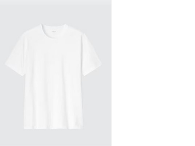 UNIQLO AIRISM COTTON CREW NECK T-SHIRT Color WHITE UNIQLO AIRISM COTTON CREW NECK T-SHIRT Color WHITE