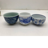 Set of 3 Medium Japanese ceramic tea cup 