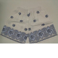 White shorts with blue elephant print White shorts with blue elephant print