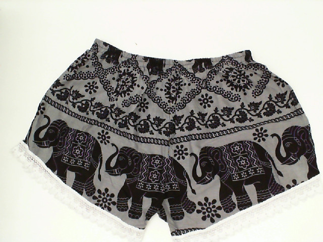 Gray shorts with black elephant print Gray shorts with black elephant print