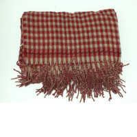Red plaid men's scarf 