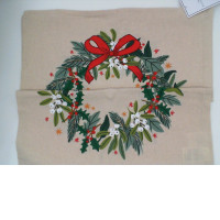 Set of 2 Cream tablecloth with floral pattern 