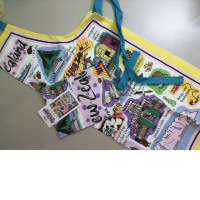 Set of 2 kitchen apron + towel