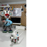 1 set of Two toys Rabbit and Dog together with Safe Case for Delivery