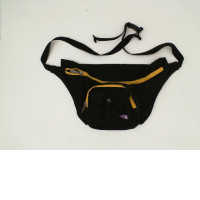 Black waist bag with yellow zip Black waist bag with yellow zip