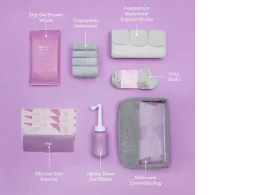 Postpartum set FRIDA MOM. Perineal foam, Perineal Cooling Pad Liners, Disposable postpartum underwear, Instant Maxi Pads, Upside down peri bottle