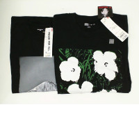 Set of 2 Black round neck shirt with floral pattern