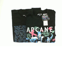 Set of 2 Black round neck shirt with blue letter pattern 