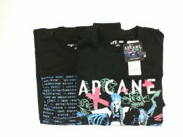 Set of 2 Black round neck shirt with blue letter pattern 