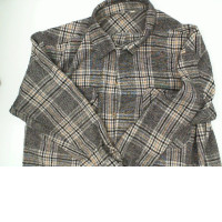 Gray plaid long-sleeved shirt Size S