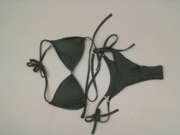 Women's swimsuit, dark gray, bra + panties 