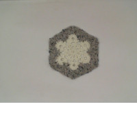 White snow coaster with grey pattern