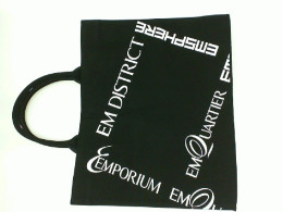 Large black handbag with white pattern 