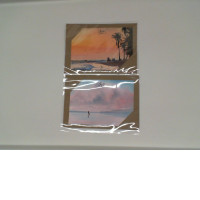 Set of 2 Postcard of the evening sea atmosphere