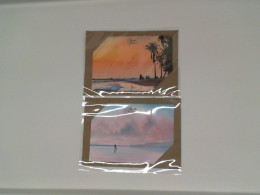 Set of 2 Postcard of the evening sea atmosphere Set of 2 Postcard of the evening sea atmosphere