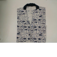 Fish pattern bathrobe 