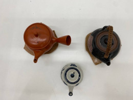 Set of 3 Japanese ceramic teapot with teapot stand