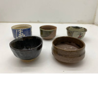 Set of 5 Wide-mouthed Japanese ceramic mug