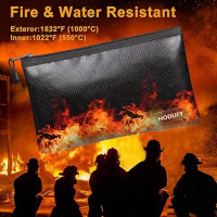 Fireproof Money Bag, 10.6"x6.7" Fireproof and Waterproof Cash Bag, 5" x 8" Small Fireproof Bag, Fireproof Bank Bag, Fireproof Safe Storage Pouch Envelope for Document, Bank Deposit,Passport