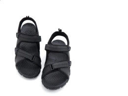 Unisex sandals with straps, Zest model - 44 EU / Black Unisex sandals with straps, Zest model - 44 EU / Black