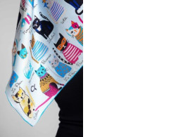 Cat In The Rom Print Twilly Multi Color Cat In The Rom Print Twilly Multi Color