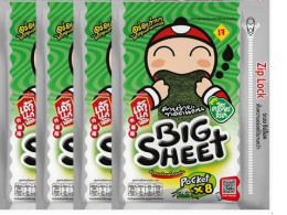 Set of 4 TAOKAENOI Crispy Seaweed Snack Big Sheet Classic Flavor 