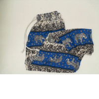 White and blue long elephant pants 
