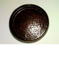 wooden varnished round tray