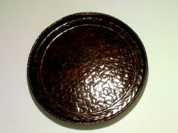 wooden varnished round tray