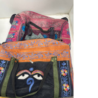 Set of 2 Orange and pink patterned bag 