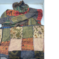 Set of 2 Orange hoodie with square pattern 