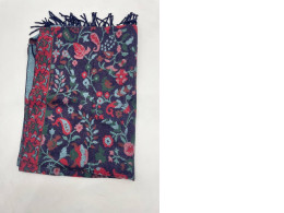 Blue scarf with floral pattern 
