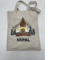 White cloth bag with pattern 