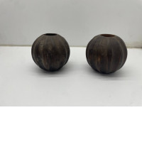 Set of 2 Dark brown flower vase 
