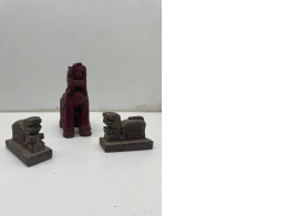 Set of 3 Carved wooden horse