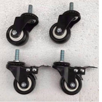 Set of 4 Cart wheels 1.5 inches, 2 inches, black 