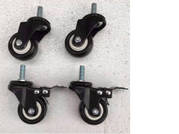 Set of 4 Cart wheels 1.5 inches, 2 inches, black Set of 4 Cart wheels 1.5 inches, 2 inches, black