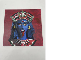 Watercolor painting of a woman sticking out her tongue 